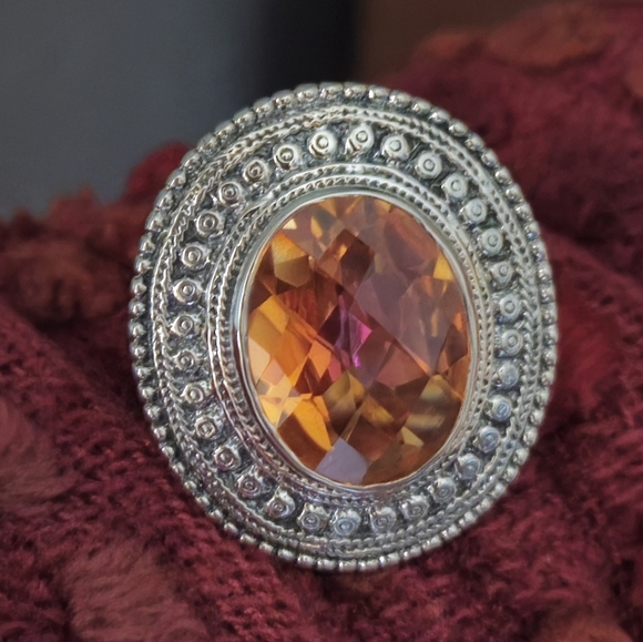 NICKY BUTLER Designer NB 925 Sterling Silver Honey Quartz Bold Ring Size 6 NWT - Picture 3 of 14